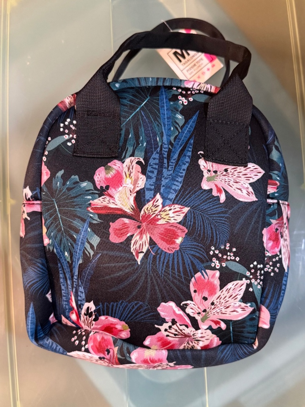 NWT My Tagalongs Foodie Tote, insulating neoprene floral material with zipper